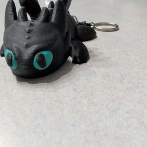 Black Toothless Dragon fidget Keychain